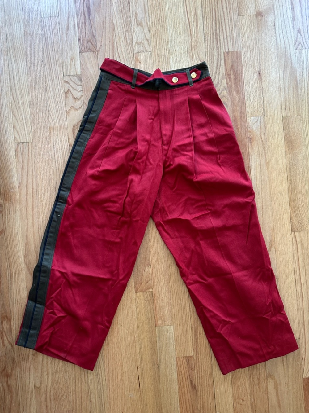 Red Side-Stripe Casual Pants